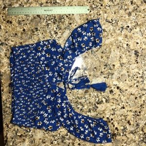 Royal blue floral crop top